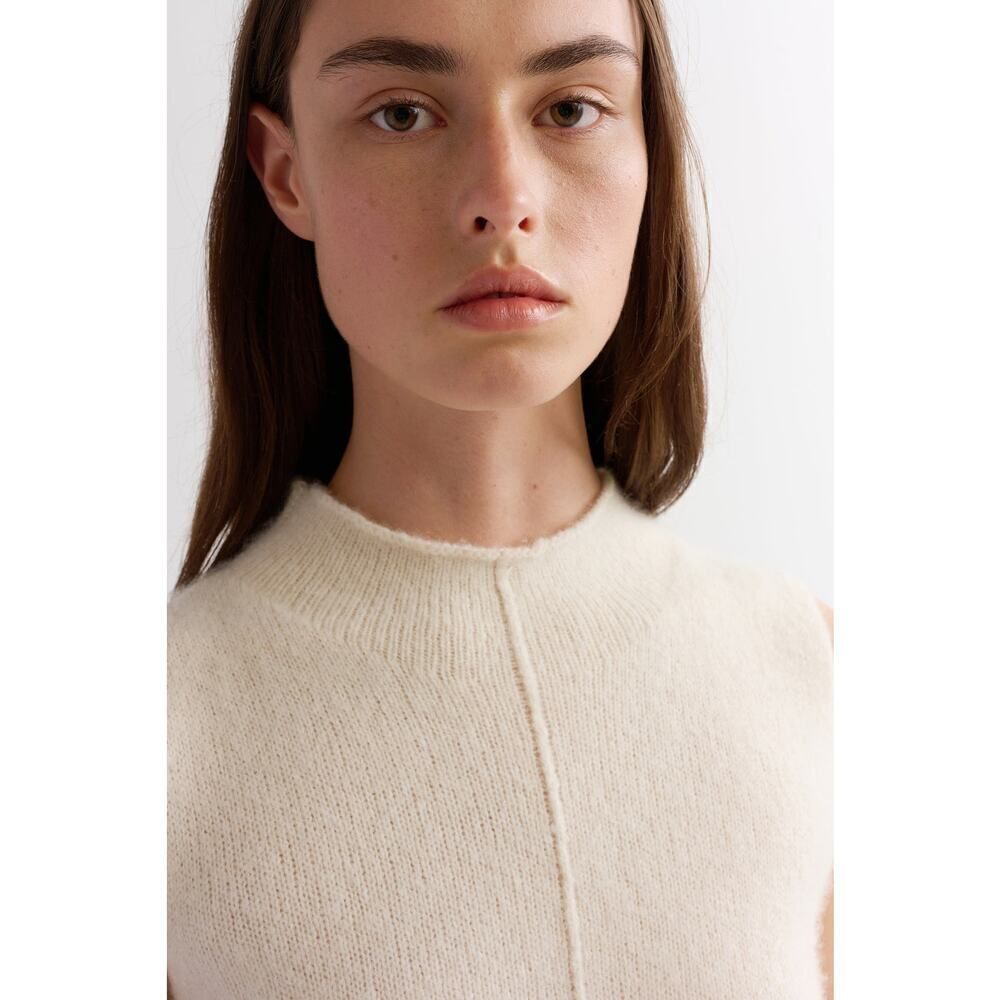 TSE BOUCLE CASHMERE DRESS Cream M - Picture 5 of 11